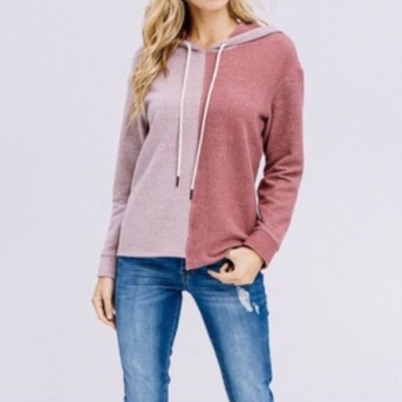 Two Tone Asymmetrical Hoodie - Picture 7 of 15